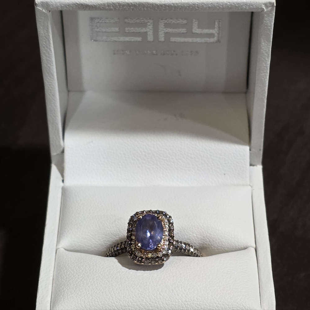 Elegant Silver and Purple Ring by Effy